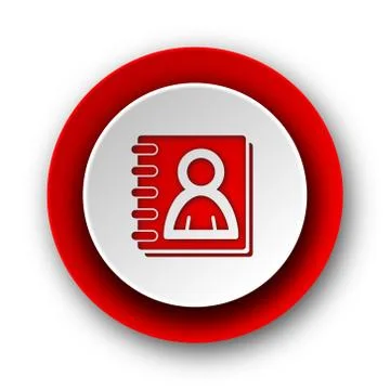 Address book red modern web icon on white background. Stock-Illustration