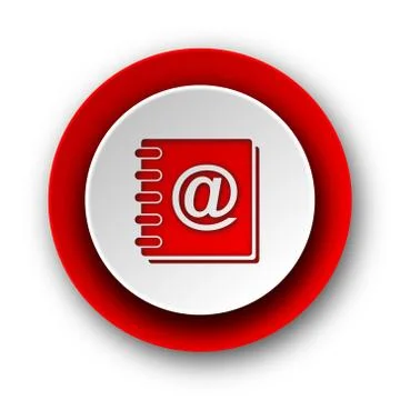 Address book red modern web icon on white background. Illustrazione stock