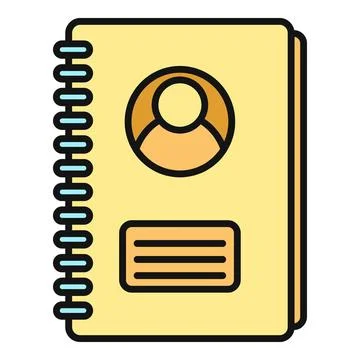 Address book with user profile and contact information Stock Illustration