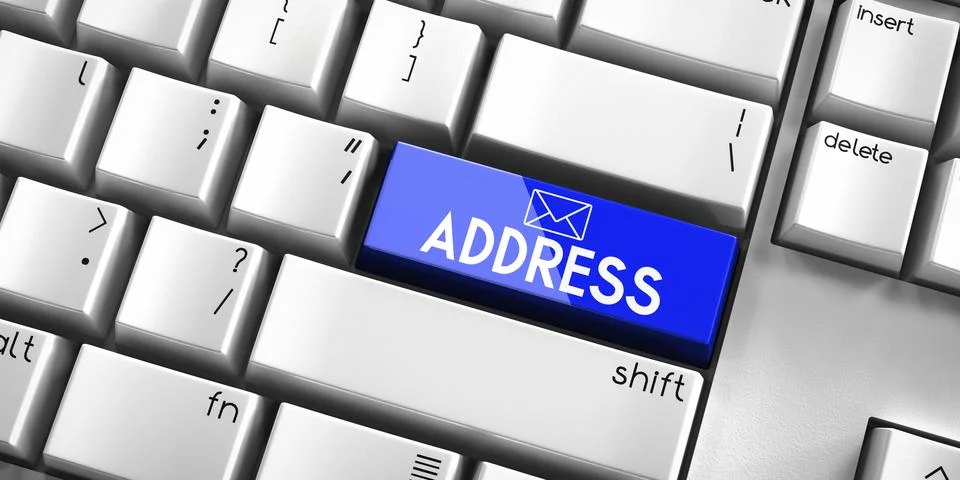 Address - computer keyboard - 3D illustration Stock-Illustration