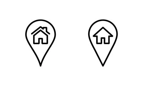 Address icon vector. home location sign and symbol. pinpoint Illustrazione stock