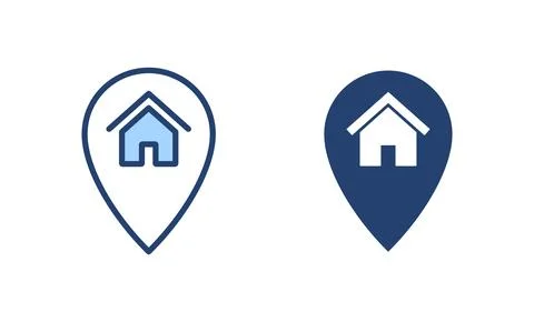 Address icon vector. home location sign and symbol. pinpoint Illustrazione stock
