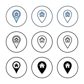 Address icon vector. home location sign and symbol. pinpoint Stock Illustration