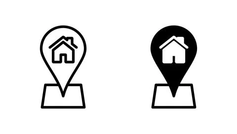 Address icon vector. home location sign and symbol. pinpoint Illustrazione stock