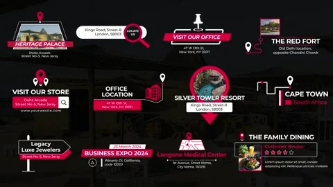 Address &amp; Location Titles Stockmateriaal After Effects