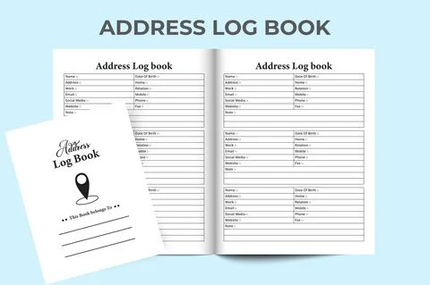 Address log book KDP interior. Personal information and address tracker noteb Stock Illustration