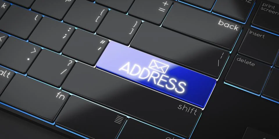 Address - modern computer keyboard - 3D illustration Stock-Illustration