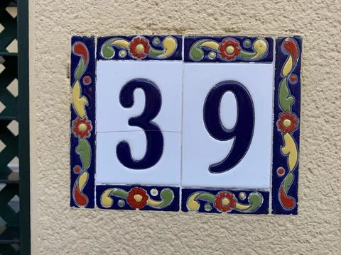 Address numbers wall Foto stock