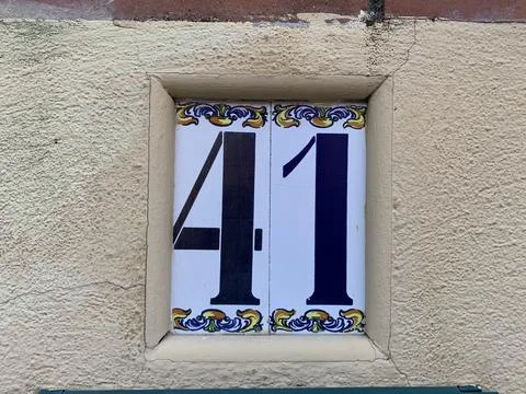 Address numbers wall Foto stock