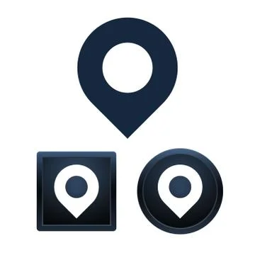 Address pointer icon set, isolated vector illustrations Illustrazione stock