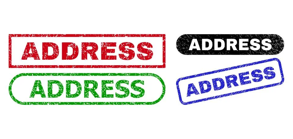 ADDRESS Rectangle Watermarks with Corroded Style Stockillustratie