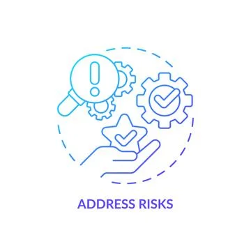 Address risks blue gradient concept icon Stock Illustration