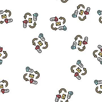 Address for sending letter vector seamless pattern 스톡 일러스트