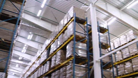 Address storage. Warehouse for storage of finished products 스톡 동영상 155029410