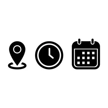 Address. time, and date icon Stock Illustration
