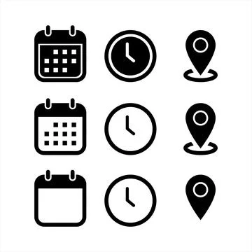 Address. time, and date icon Stock Illustration