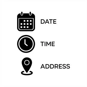 Address. time, and date icon Stock Illustration