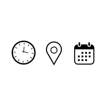 Address. time, and date icon Stock Illustration