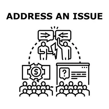 Addressing business issue with discussing strategy solution Stock Illustration