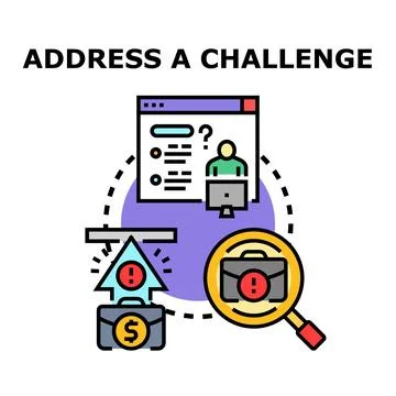 Addressing a business problem and finding a solution concept Stock Illustration
