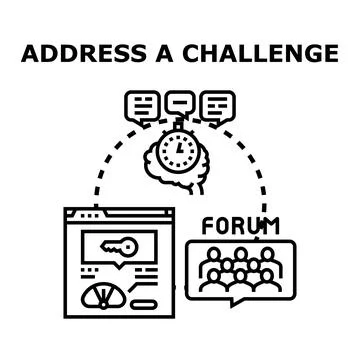 Addressing a challenge and problem solving concept Ilustração Stock