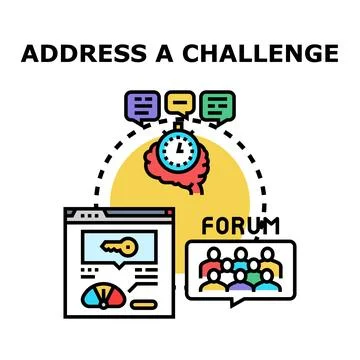 Addressing a challenge and problem solving concept Stock Illustration
