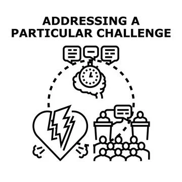 Addressing a challenge finding solutions discussing a problem Stock Illustration