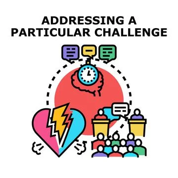 Addressing a challenge finding solutions discussing a problem Stock Illustration