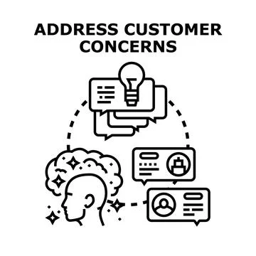 Addressing customer concerns and problem solving strategy Stock Illustration