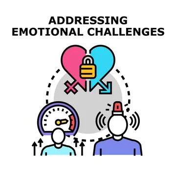 Addressing emotional challenges and relationship problems Stock Illustration