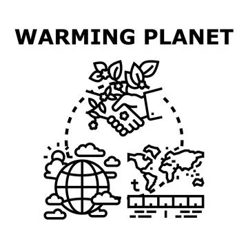 Addressing global climate change and environmental warming Stock Illustration