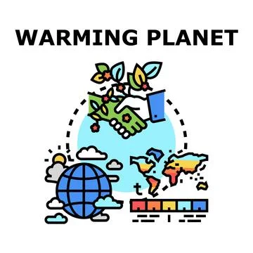 Addressing global climate change and environmental warming Stock Illustration