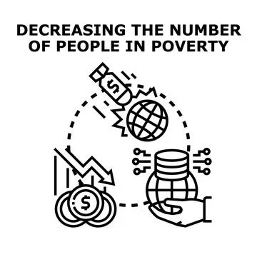 Addressing global poverty issues and economic inequality challenges Stock Illustration