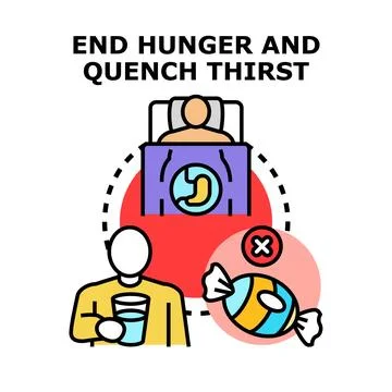 Addressing hunger and thirst needs concept Stock Illustration