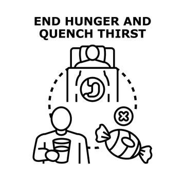 Addressing hunger and thirst needs concept Stock Illustration