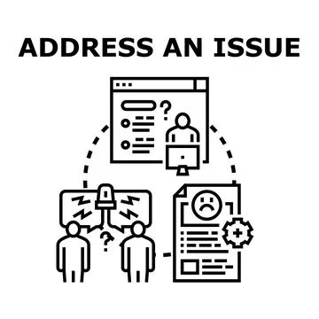 Addressing an issue concept for problem resolution Stock Illustration