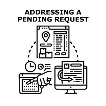 Addressing pending request concept for order management Stock-Illustration
