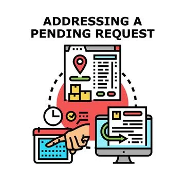 Addressing pending request concept for order management Stock-Illustration