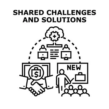 Addressing shared challenges, finding collaborative solutions Stock Illustration