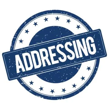 ADDRESSING stamp sign Stock Illustration