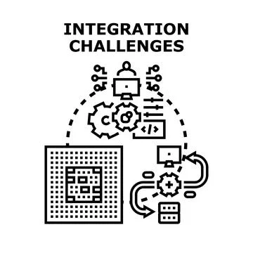 Addressing system integration challenges and developing it solutions Stock Illustration