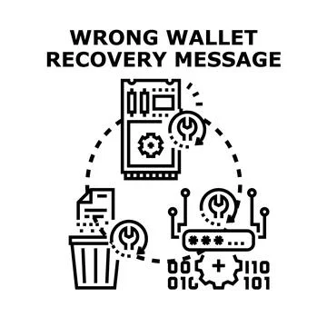 Addressing wrong wallet recovery message error 库存插图