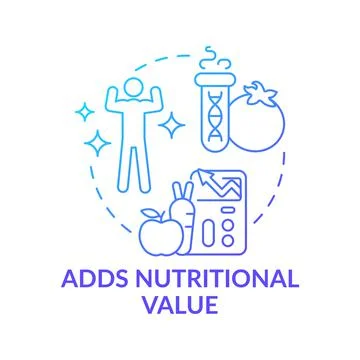 Adds nutritional value blue gradient concept icon 스톡 일러스트