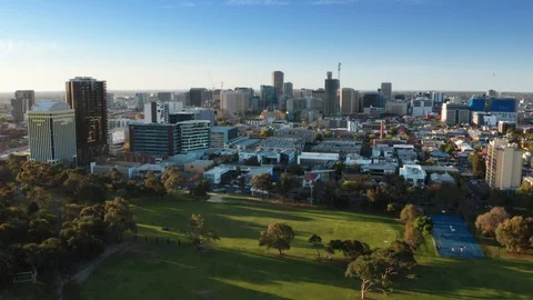 Adelaide CBD from the Parklands Stock Footage 95531260