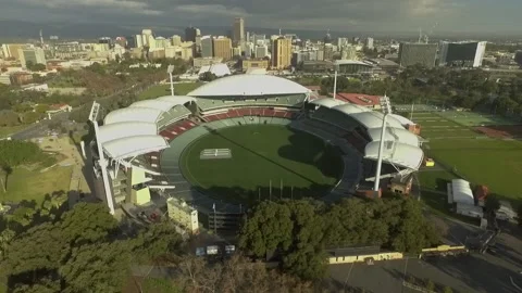 Adelaide oval drone fly in HD Stock Footage 201352704