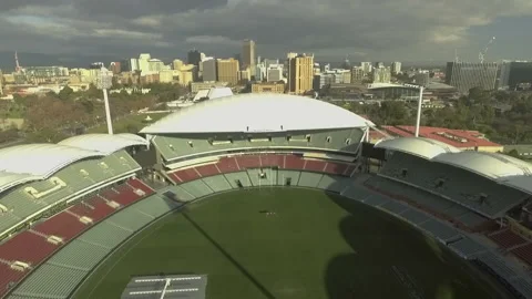 Adelaide oval drone looking into ground Stock Footage 201352830