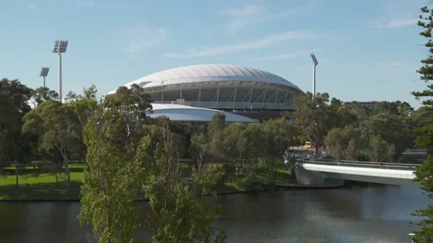 Adelaide oval slow zoom in Stock Footage 172234597
