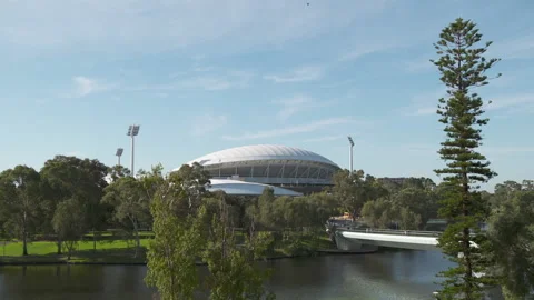 Adelaide Oval static with river and blue sky Stock Footage 172234848