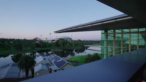 Adelaide oval view accross river Stock Footage 283940814