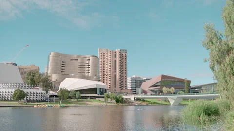 Adelaide postcard city view 4k Stock Footage 201356368